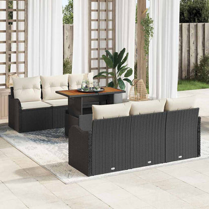 7-Teiliges Garten-Sofa-Set Mit Kissen In Aus Poly-Rattan