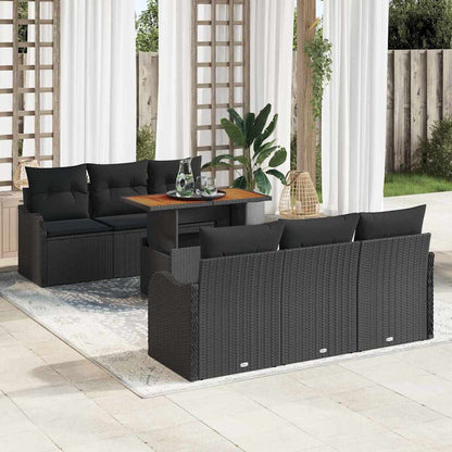 7-Teiliges Garten-Sofa-Set Mit Kissen In Aus Poly-Rattan