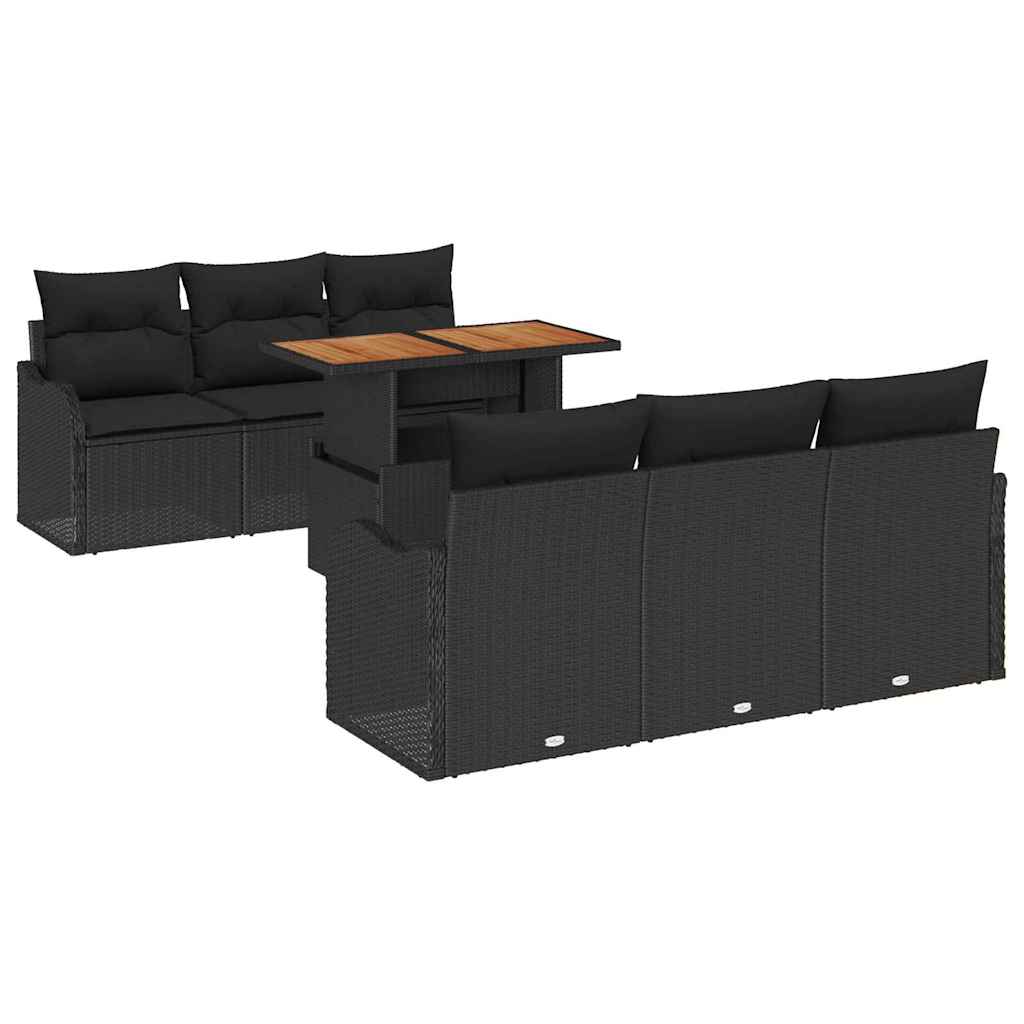7-Teiliges Garten-Sofa-Set Mit Kissen In Aus Poly-Rattan