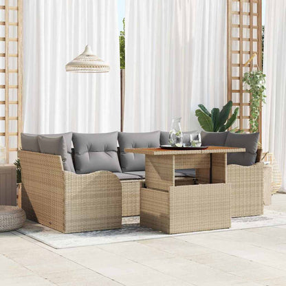 7-Teiliges Gartensofa-Set Mit Kissen In Aus Poly Rattan