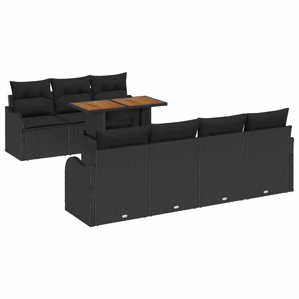 8-Teiliges Garten-Sofa-Set Mit Kissen, Es Poly-Rattan