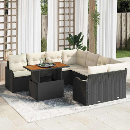 9-Teiliges Garten-Sofa-Set Mit Kissen In Aus Poly-Rattan