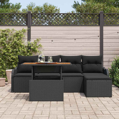 6-Teiliges Gartensofa-Set Mit Kissen Aus Em Poly-Rattan