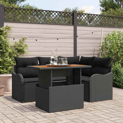 5-Teiliges Garten Sofa Set Mit Kissen Poly Rattan