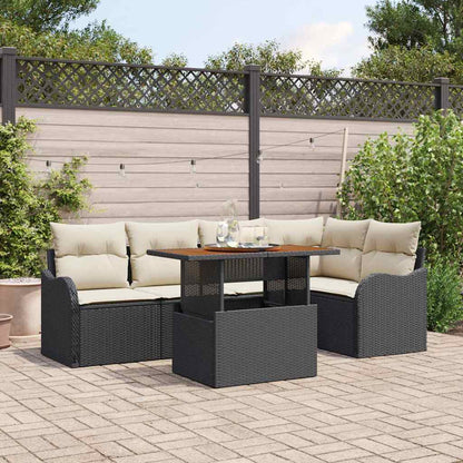 6-Teiliges Garten Sofa Set Mit Kissen Poly Rattan