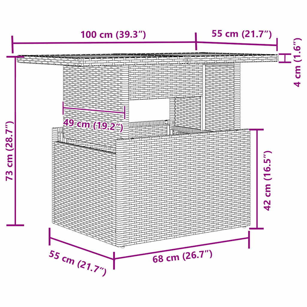 7-Teiliges Garten Sofa Set Mit Kissen Poly Rattan