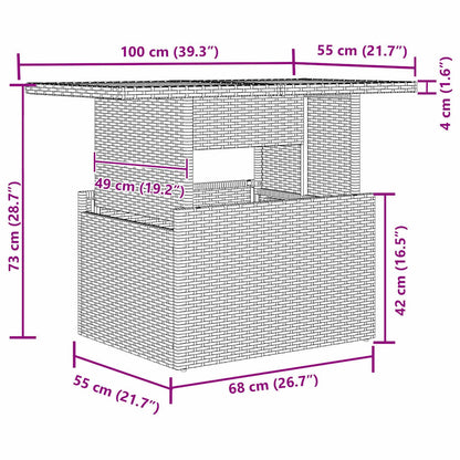 7-Teiliges Garten Sofa Set Mit Kissen Poly Rattan