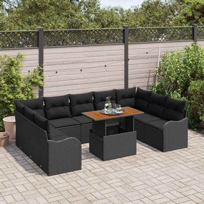 10-Teiliges Gartensofa Set Mit Kissen Poly Rattan