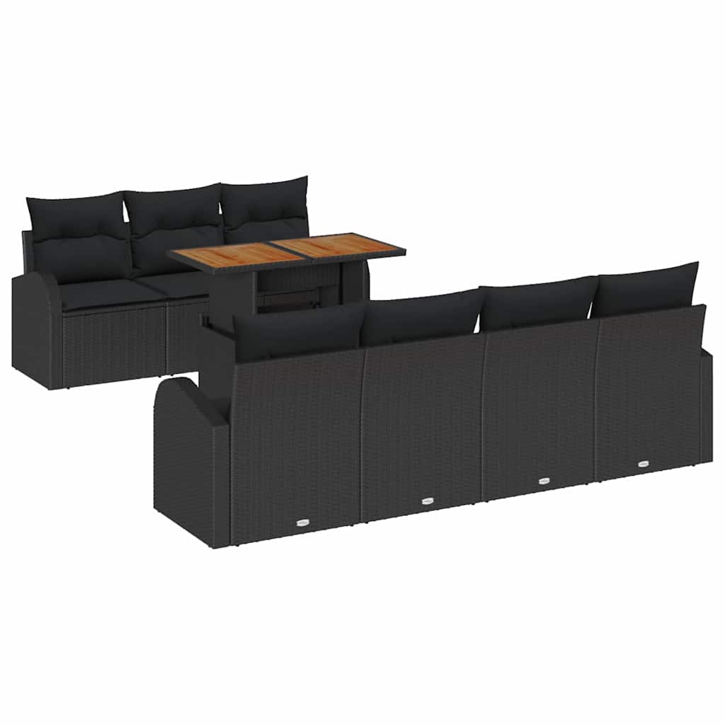 8-Teiliges Garten-Sofaset Mit Kissen Poly-Rattan