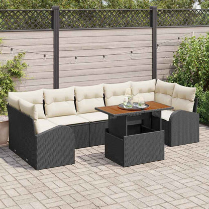 8-Teiliges Garten Sofa Set Mit Kissen Poly Rattan