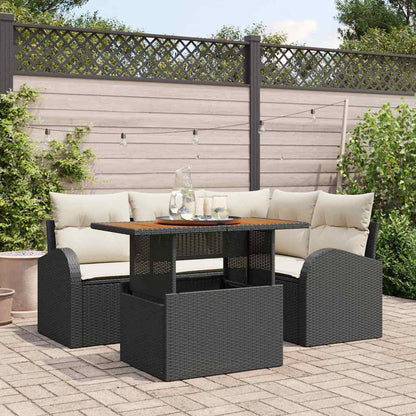5-Teiliges Garten Sofa Set Mit Kissen Er Poly Rattan