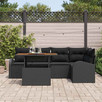 6-Teiliges Garten Sofa Set Mit Kissen Poly Rattan