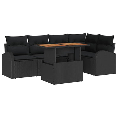 6-Teiliges Garten Sofa Set Mit Kissen Poly Rattan