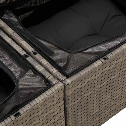 10-Teilige Garten Sofa Set Mit Kissen Poly Rattan