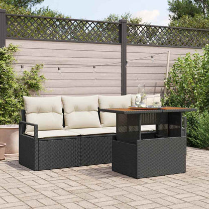 5-Teiliges Garten-Sofa-Set Mit Kissen Es Poly-Rattan