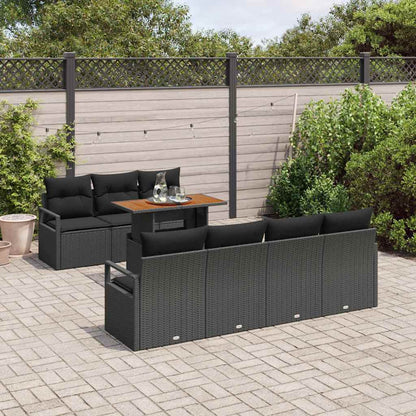 8-Teiliges Garten Sofa Set Mit Kissen Poly Rattan