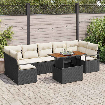 8-Teiliges Garten Sofa Set Mit Kissen Poly Rattan