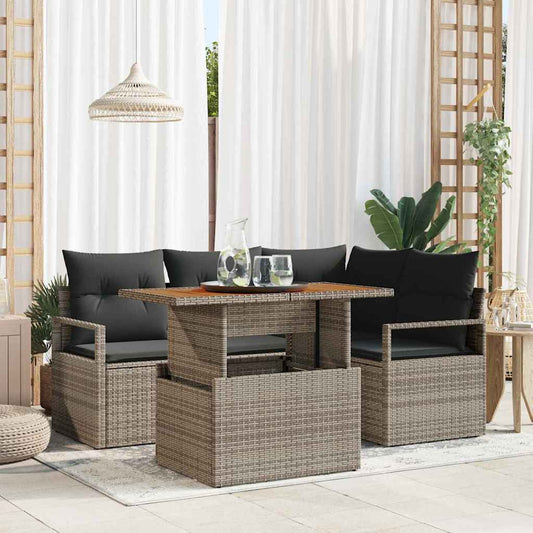 5-Teiliges Garten Sofa Set Mit Kissen - Es Poly Rattan