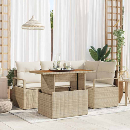 5-Teiliges Garten Sofa Set Mit Kissen - Es Poly Rattan