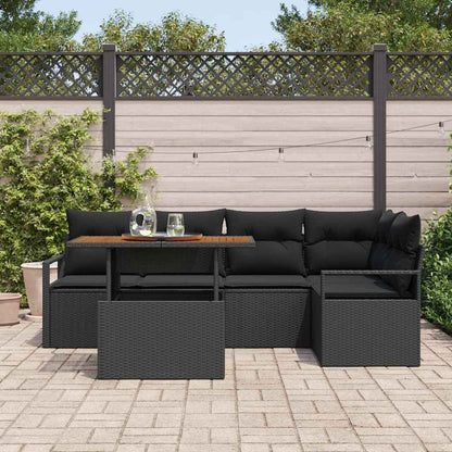 6-Teiliges Garten Sofa Set Mit Kissen Poly Rattan