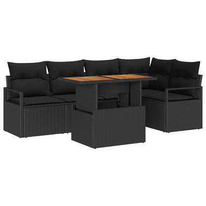 6-Teiliges Garten Sofa Set Mit Kissen Poly Rattan