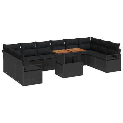 11-Teilige Garten Sofaset Mit Kissen Poly Rattan