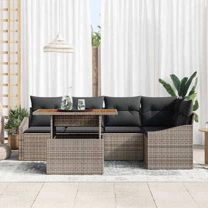 6-Teiliges Garten-Sofa-Set Mit Kissen In Aus Poly-Rattan