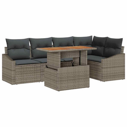 6-Teiliges Garten-Sofa-Set Mit Kissen In Aus Poly-Rattan