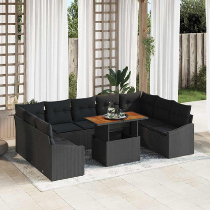 10-Teiliges Garten-Sofa-Set Mit Kissen In Aus Poly-Rattan