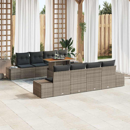 7-Teiliges Gartensofa-Set Mit Kissen Aus Em Poly-Rattan