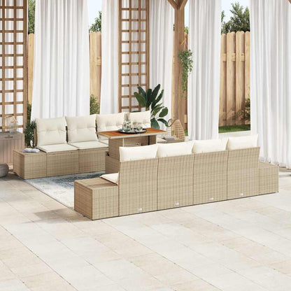 7-Teiliges Gartensofa-Set Mit Kissen Aus Em Poly-Rattan