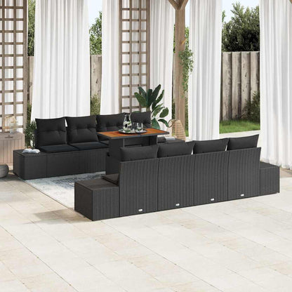 7-Teiliges Gartensofa-Set Mit Kissen Aus Em Poly-Rattan