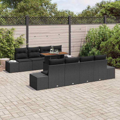 7-Teiliges Gartensofa-Set Mit Kissen Aus Em Poly-Rattan