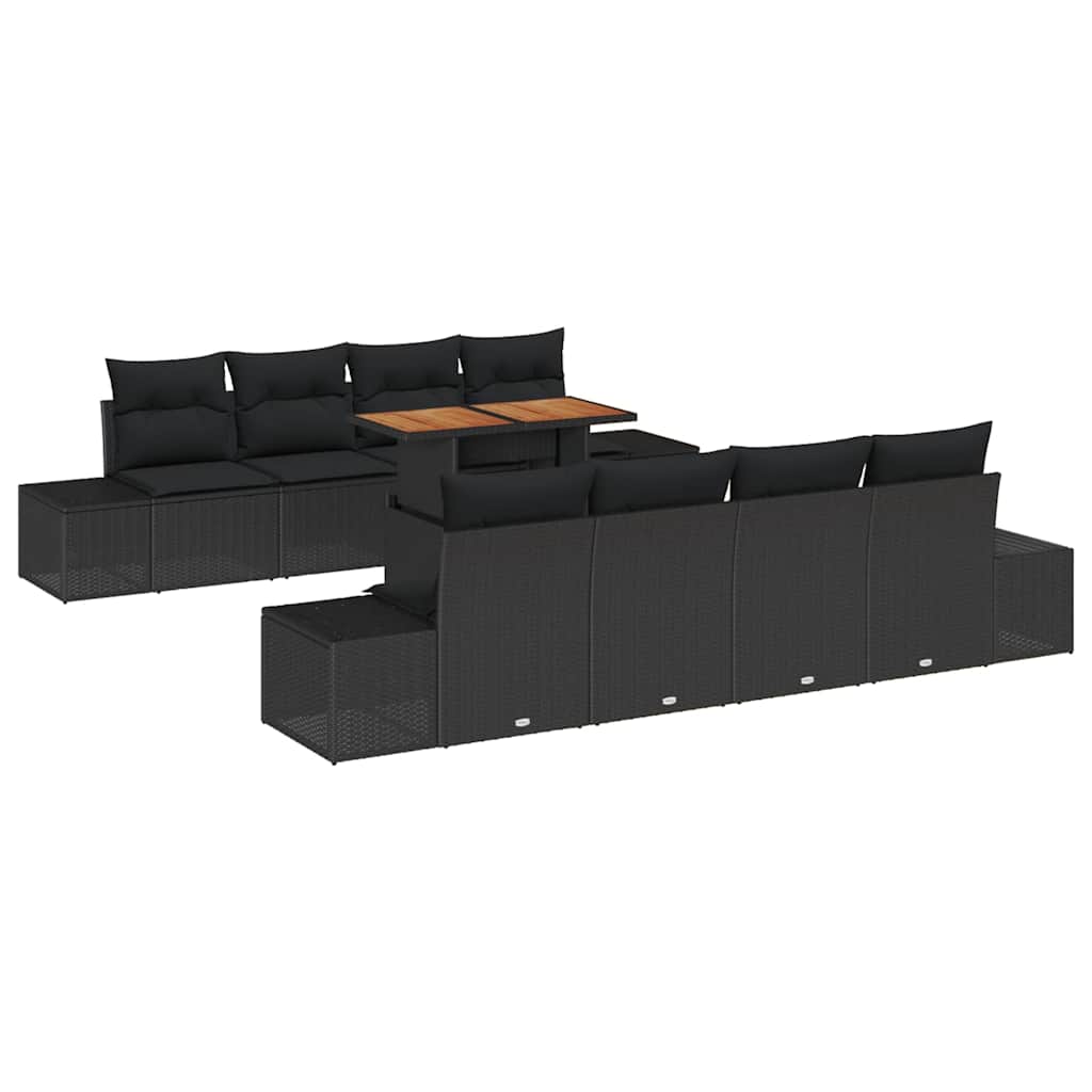 7-Teiliges Gartensofa-Set Mit Kissen Aus Em Poly-Rattan