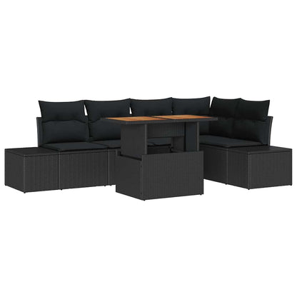 6-Teiliges Gartensofa-Set Mit Kissen, , Aus Poly-Rattan
