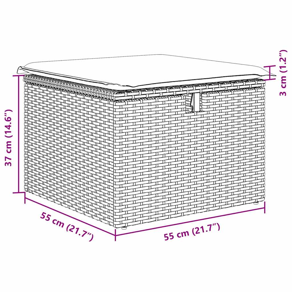 6-Tlg. Garten-Sofagarnitur Mit Kissen Poly Rattan