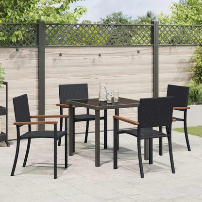 Garten Essgruppe 5 Pcs Braun Und Schwarz 140 X 70 X 73 Cm