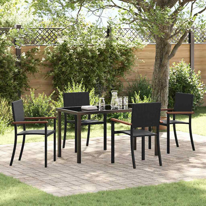 Garten Essgruppe 5 Pcs Braun Und Schwarz 140 X 70 X 73 Cm