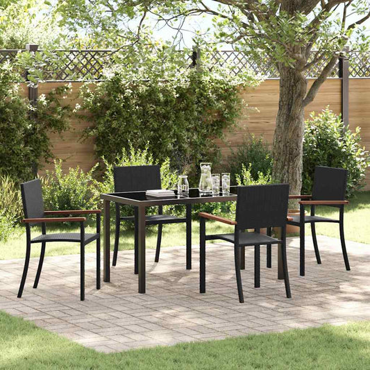 Garten Essgruppe 5 Pcs Braun Und Schwarz 140 X 70 X 73 Cm