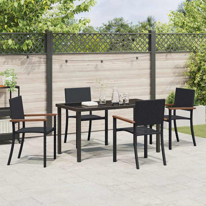 Garten Essgruppe 5 Pcs Braun Und Schwarz 140 X 70 X 73 Cm