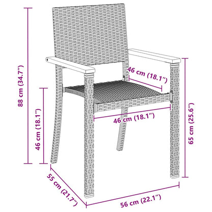 Garten Essgruppe 5 Pcs Braun Und Schwarz 140 X 70 X 73 Cm