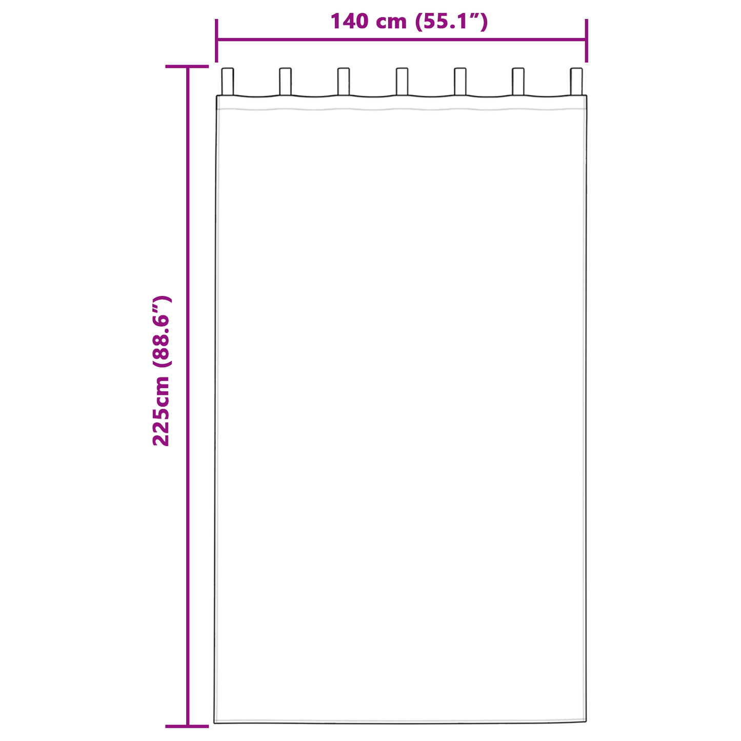 Verdunkelungsvorhänge 2 Pcs 225 X 140 Cm Polyester Baby Pink