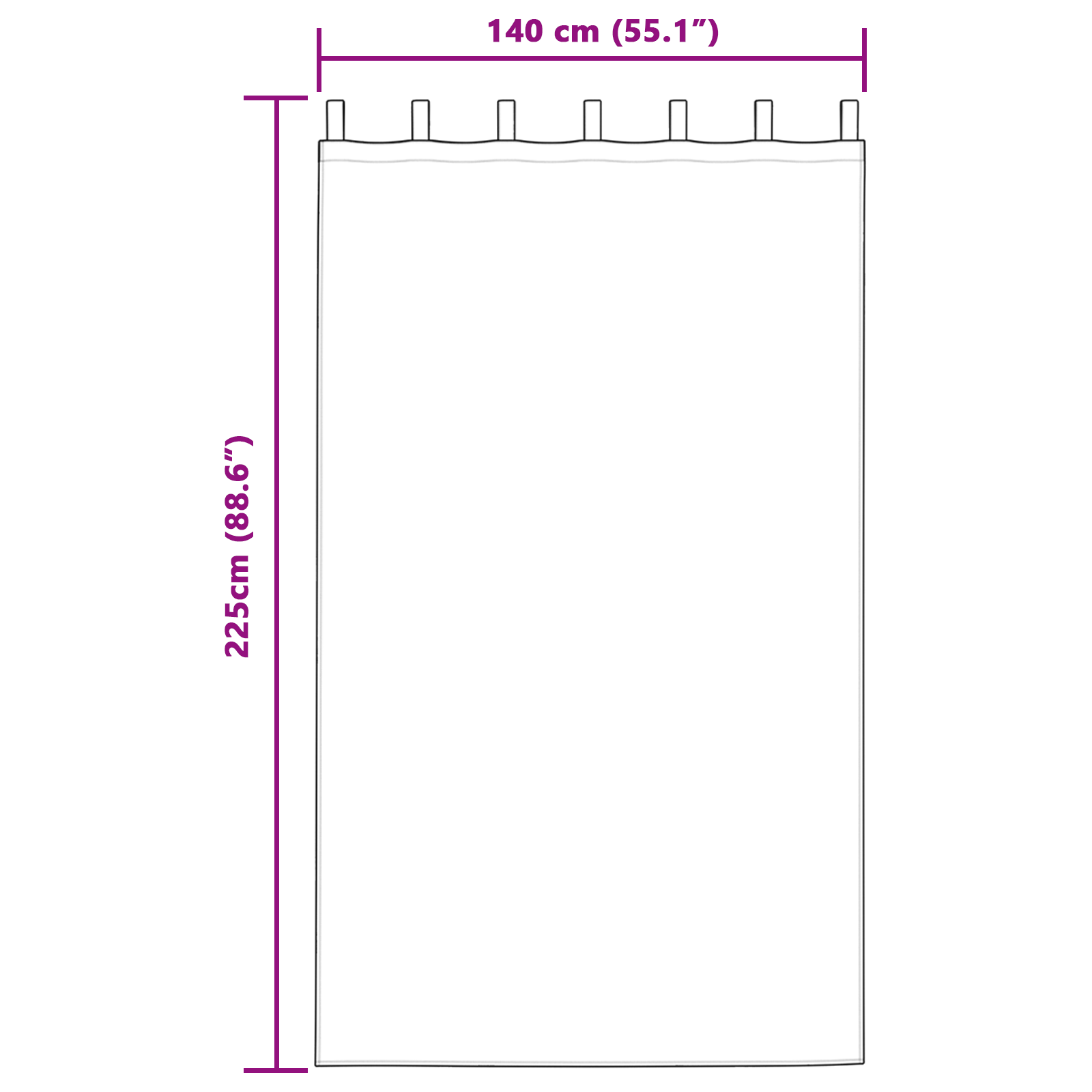 Verdunkelungsvorhänge 2 Pcs 225 X 140 Cm Polyester Baby Pink