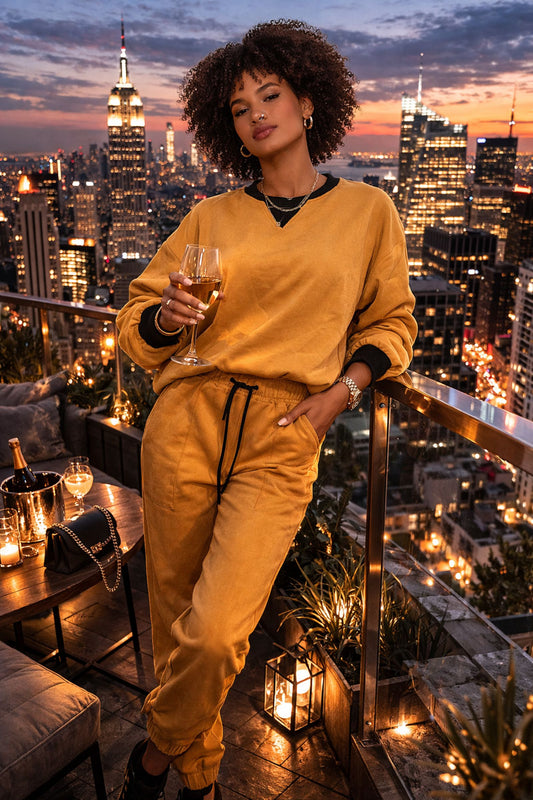 Damen Set pullover mit hosen Attenzione